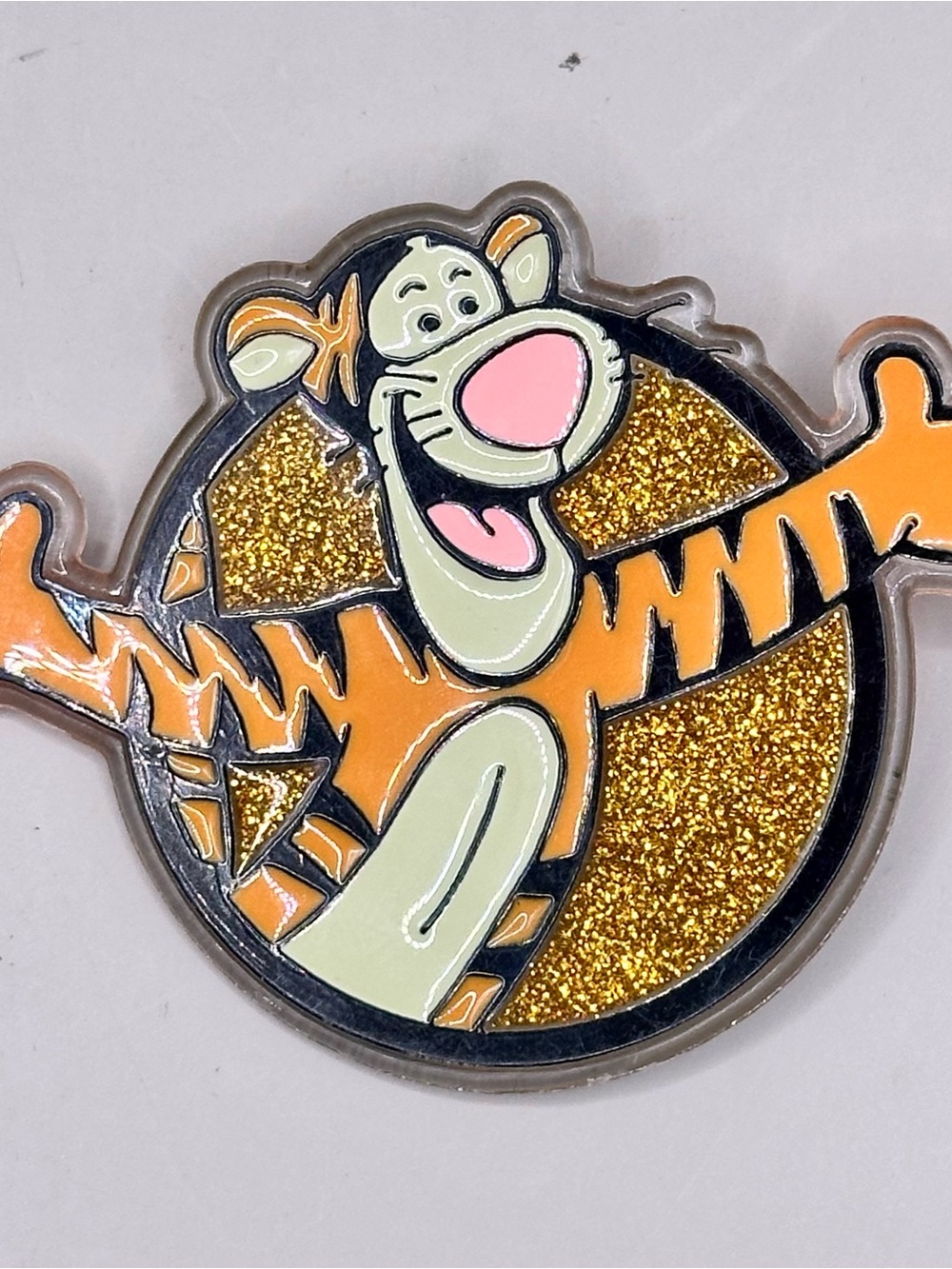 Vintage Disney Tigger Glitter Brooch Pin Brabo Group St Lucia